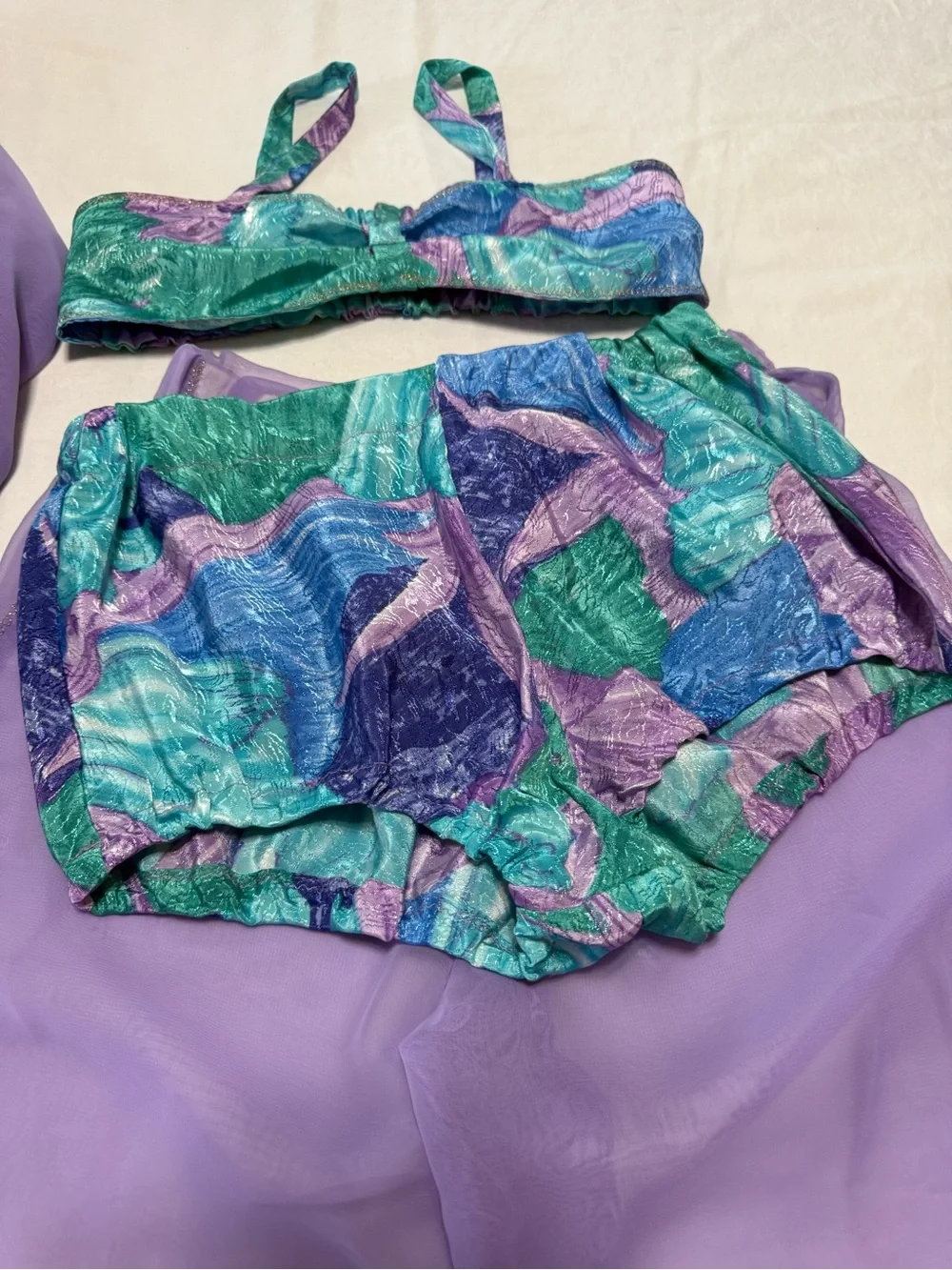 Sheer Lavender Pant with floral under set Princess Jasmine
